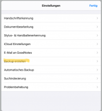 Backup erstellen Backup erstellen